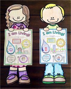 two children holding posters with the words i am living and i am living written on them