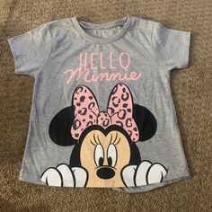 Disney Minnie Mouse Shirt Size 6 Nwot Cute Pink Minnie Mouse T-shirt, Fun Pink Minnie Mouse Top, Disney Pink Minnie Mouse T-shirt, Pink Cotton Minnie Mouse Tops, Casual Pink Minnie Mouse Top, Cute Mickey Mouse Short Sleeve Tops, Playful Minnie Mouse Short Sleeve Top, Cute Pink Mickey Mouse Tops, Cute Pink Mickey Mouse Top