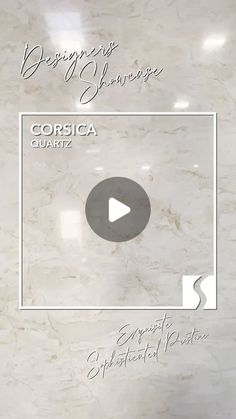 a white marble wall with the words corsica quiariz written on it