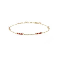 PRICES MAY VARY. DESCRIPTION - Enhance your style with our 14K Solid Gold Red Bead Station Bracelet for Women, a timeless and vibrant piece that adds a touch of elegance and color to your everyday look, perfect for expressing your unique charm and sophistication. SIZE — Here’s the sizes of your new favorite piece! The Bead Diameter: 1.5 mm/0.06 in, Chain Length: 7 in AUTHENTIC MATERIALS — We use only authentic and high quality materials like 14k real gold and diamond and various gemstones. To en Red Gold Bracelet, Red Stone Bracelet, Gold Jewelry Gift, Station Bracelet, Bracelet Initial, Gold And Red, Red Beads, Simple Bracelets, Delicate Design