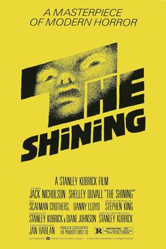 a movie poster for the shining with an image of a woman's face on it