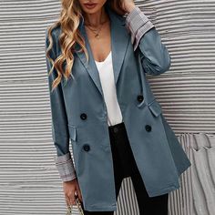 $19 Green Blazer Outfits, Green Blazer Outfits For Women, Business Clothes, Blazer Outfits For Women, Slim Fit Blazer, Slim Fit Blazers, Green Blazer, Blue Khakis, Turndown Collar