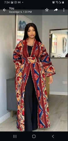 A beautiful kimono that would become your favorite,it's perfect for movies,dinner,weddings and everywhere! please note that exact fabric might not be available,but be rest assured that we will provide similar options. made to order for you, customizations are welcome.  made with 100% cotton  care: share more Ankara Kimono Style, Kimono Ankara, African Kimono, Kimono Styles, African Print Kimono, Ankara Kimono, Ankara Jackets, Ankara Tops, Ankara Dress Styles