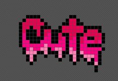 the pixel art is made with pink and black squares