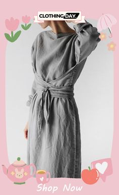 Linen Tie Belt Long Sleeve Maxi Dress Belt Tying, Sleeve Maxi Dress, Long Sleeve Maxi, Maxi Dress With Sleeves, Tie Belt, Long Sleeve Maxi Dress, Maxi Dress, Long Sleeve