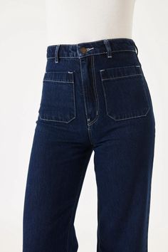 Buy Sailor Jean - Francoise Online | Rollas Jeans Rollas Jeans, Sailor Jean, Pocket Stitching, The Sailor, Fashion Set, Leg Jeans, Spring Fashion, Levi Jeans, Wide Leg