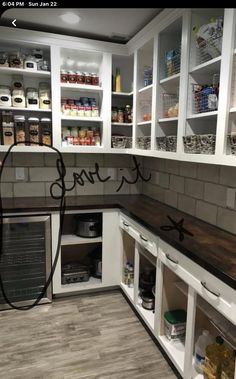 the kitchen is clean and ready to be used as a storage area for food items