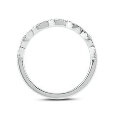 Make lifelong memories with this vintage-inspired diamond cushion-frame bridal set in white gold. Created in 10K white gold The exquisite engagement ring showcases a 1/3 ct. round diamond wrapped in a cushion-shaped frame of diamonds and intricate milgrain detailing. Along the white gold shank, multi-sized diamonds shimmer along a scalloped Art Deco design lined with intricate milgrain. A 10K rose gold detail underneath the centerpiece is a unique surprise. Seal your vows with the coordinating diamond-adorned wedding band. This bridal set captivates with 1 ct. t.w. of diamonds. Classic Diamond White Halo Diamond Ring, Classic Diamond White Ring With Halo Design, Classic Diamond White Halo Design Diamond Ring, White Platinum Eternity Band With Diamond Accents, White Gold Halo Ring With Asscher Cut Diamond, White Gold Halo Design Round Cut Diamond Ring, White Gold Round Cut Halo Diamond Ring, Diamond Ring With Diamond Accents For Marriage, Diamond Ring With Accents For Marriage