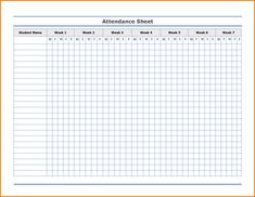 an attendance sheet is shown in the form of a blank sheet with lines and numbers on it