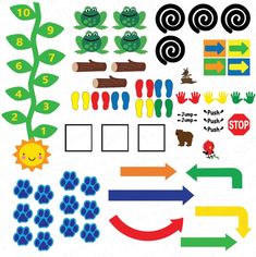 a set of numbers and symbols for children's learning to read the letter g