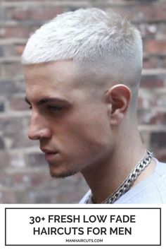 White Short Hair Men, White Hair Color Men, White Hair For Men, Fades For Men White, Guy Haircut Styles, Short White Hair Men, Boys With White Hair, Men White Hair, White Hair Guy