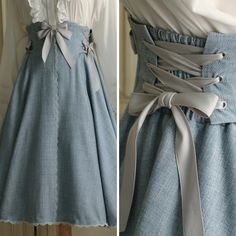 A high-waisted skirt with lace-up decoration on the side of the waist. The front and back are decorated with different ribbons. Delicate lace embroidery is decorated along the front vertical line, around the waist, and around the hem. The fluffy silhouette is elegant and adorable. 
 
 
 Size 
 
 S size 
 
 Total length: 66cm 
 Waist: 60-74cm 
 
 M size 
 
 Total length: 66cm 
 Waist: 75-88cm 
 
 
 
 Material  
 
 Polyester 
 Wool 
 
 
 Model worn 
 
 Wearing size 
 
 S size 
 
 Model dimensions Corset Ribbon, History Bounding, Victorian Skirt, Ribbon Skirt, Fluffy Skirt, Corset Skirt, High Waisted Denim Skirt, Ribbon Skirts, Couture Sewing