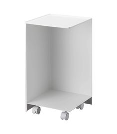 a white box with wheels is shown on a white background