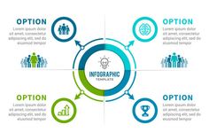 an info graphic with people in the center and options for options to choose between them