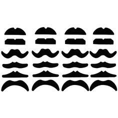 the silhouettes of mustaches are black and white