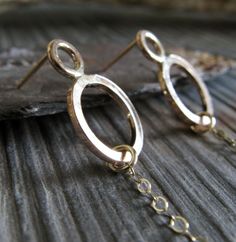 "Artisan handmade dainty dangle earrings handcrafted from square wire. The Details. ∞ Artisan handmade ∞ 14k gold filled rings (approx 1/2\" wide) ∞ 14k gold filled ear nuts ∞ Approximate total length ~ 2 1/4\" ∞ Made to order Θ Allow up to 14 business days before shipment Θ ∞ Gift box included ∞ Made in the USA VISIT OUR SHOP: http://www.PoseidonsBooty.etsy.com SHOP POLICIES: http://www.etsy.com/shop/PoseidonsBooty/policy" Recycled Gold Dangle Jewelry, Minimalist 14k Gold Dangle Jewelry, Minimalist Recycled Gold Jewelry With Matching Earrings, Minimalist Recycled Gold Dangle Jewelry, Minimalist Recycled Gold Drop Earrings, Dainty Recycled Gold Jewelry For Pierced Ears, Nickel-free 14k Gold Dangle Jewelry, Minimalist 14k Gold-filled Dangle Jewelry, 14k Gold Nickel-free Dangle Jewelry