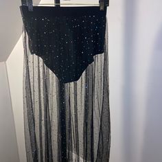 Sheer Black Women’s Sparkle Skirt And Attached Bottom Size Large And Xl - Brand New -Add Some Sparkle To Your Wardrobe Sheer Mini Skirt For Night Out, Sheer Stretch Maxi Skirt For Party, Sheer Skirt For Night Out, Party Sheer Skirt With Stretch, Party Sheer Stretch Skirt, Sheer Stretch Skirt For Parties, Party Skirt With Sheer Details And Stretch, Sparkle Skirt, Skirt Sets