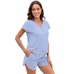 Elevate your loungewear with our Women's Summer Pajama Sets, designed to blend effortless style with supreme comfort. Perfect for those lazy mornings or cozy nights in, this set features a flattering V-neck shirt and matching shorts with a comfortable 4-inch inseam, ensuring you stay relaxed whatever the hour.

- **Material:** 100% Polyester for a soft, silky feel
- **Color:** Available in Light Blue, Black, Pink, and more
- **Size:** Large
- **Gender:** Female
- **Features:**
  - **V-Neck Shirt Summer Pajamas Women, Female Features, Summer Pajama Set, V Neck Shirt, Summer Pajamas, Black Set, Short Pajama Set, Pajama Sets, Soft Shorts