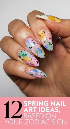 Ostara Nails, Ombre Spring Nails, Crazy Nails Ideas, Spring Nail Art Ideas, Nagel Design, Kitty Nails, Confetti Nails, Manicure Colors