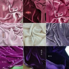 six different colors of silk fabric