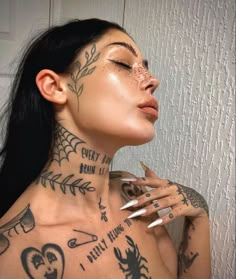 Hairline Tattoos, Face Tats, Throat Tattoo, Grunge Tattoo