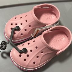 Brand New With Tags! This Are Super Cute For You Little One. Size 10c. Iconic Comfort White Non-slip Clogs For Playtime, Non-slip White Clogs For Playtime, Clog Crocs, Crocs Pink, Shoes Pink, Crocs Shoes, Little One, Kids Shoes, Pink White