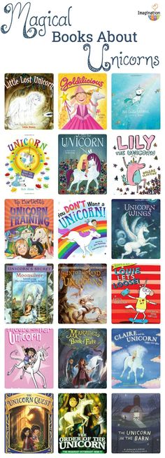 children's books about unicorns are featured in this poster for the book club