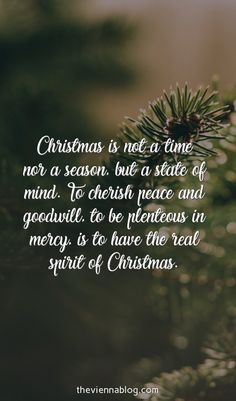 christmas is not a time for a season, but a state of mind to cherish peace and good luck