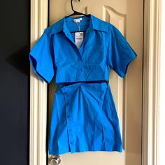 Nwt Blue Jaquemeus Style Crop Mini Dress So Cute For The Summer! Selling Because It Doesn’t Fit My Hips Size S Us 4 Blue Short Sleeve Mini Dress For Work, Blue Summer Dress, Blue Summer Dresses, Bright Blue, Summer Dress, So Cute, Colorful Dresses, Size 4, Summer Dresses