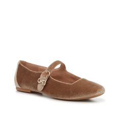 Sam & Libby-Fredi Mary Jane Flat Indulge in your own back-to-school shopping! The Fredi Mary Jane flat from Sam & Libby is a reimagined style of a elementary staple. This pair features the classic silhouette, now upgraded by a modern square toe and a soft velvet material. Brown Mary Jane Flats With Round Toe, Sam And Libby Ballet Flats, Comfortable Slip-on Brown Flats, Cozy Slippers Boots, Brown Synthetic Slip-on Flats, Brown T-strap Mary Janes With Leather Sole, Mary Jane Shoes Flat, Womens Reebok, Slouched Boots