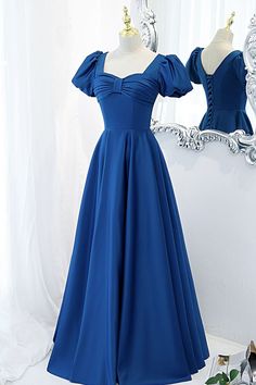 Solid Color Prom Dress With Fitted Bodice, Solid Color Dresses With Fitted Bodice For Prom, Banquet Dress With Sweetheart Neckline, Banquet A-line Dress With Ruched Bodice, Fitted Solid Color Evening Dress With Sweetheart Neckline, Fitted Solid Evening Dress With Sweetheart Neckline, Royal Blue A-line Fitted Dress, Fitted Royal Blue Dress For Prom, Fitted Royal Blue Dress For Prom Season