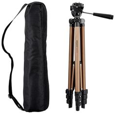 the tripod and bag are next to each other