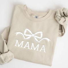 SWEATSHIRT INFORMATION: embroidered cotton/poly blend unisex adult fit BRANDS WILL VARY...depending on stock. (Gildan, Jerzees, Port & Co.) Mama Embroidered Sweatshirt, Monogram Ideas, Embroidery Hoodie, Mama Sweatshirt, Etsy Personalized Gifts, Coquette Bow, Mom Sweatshirt, Embroidered Sweatshirt, Embroidered Sweatshirts