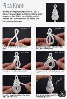 instructions for how to tie a knot in the shape of an origami figure