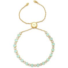 This beautiful bolo bracelet with light blue enamel hamsa symbols all around is a lovely way to express your spirituality. Gold plated brass, enamel, CZ Adjustable bolo closure SKU: TB-2346 (G) - Authorized TAI Retailer -FREE Shipping on Orders over $100 - FLAT Fee of $5.00 under $100.00! Hamsa Symbol, Evil Eye Hamsa, Hamsa Bracelet, Bolo Bracelet, Bracelet Gold, Blue Stone, Evil Eye, Turquoise Necklace, Beaded Necklace