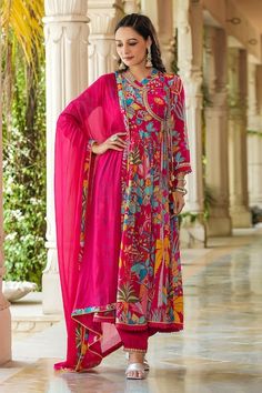 Buy Multi Color Acrylic Viscose Blend Woven Sherine Pashmina Kurta Set For Women by Safaa Online at Aza Fashions. Pashmina Kurta, Flared Anarkali, Anarkali With Dupatta, Kurta Set For Women, Color Acrylic, Woven Jacket, Dress 2024, Kurta Set, Set For Women