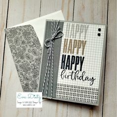 a birthday card made with stamping and paper