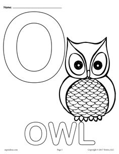 the letter o is for owl coloring page