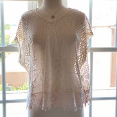 Nwot Fits Loose Beautifully Knitted Top Size S/P Knitted Top, Knit Top, Top Blouse, Blouses, Womens Tops, Cream, Women's Top, Women Shopping, Beauty