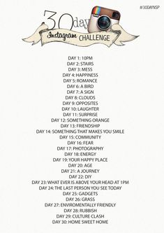 the 30 day instagram challenge is shown with an image of a camera and ribbon