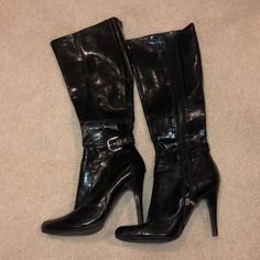 Brand New! Worn One Time For A Costume. Heels Are Not Worn At All - See Photos. Zipper Up The Inside Of The Leg. Top Of Boots Are Just Below The Knee. Buckle Detail On The Outside Of The Boot. Size 7.5 And Fits True To Size. Purchased Directly From Nordstrom. Knee High Heel Boots Outfit, Closet Revamp, High Heel Boots Outfit, Knee High Heel Boots, Leather Knee High Boots, High Heel Boots Knee, Leather Jacket Outfits, Knee High Leather Boots, Marc Fisher