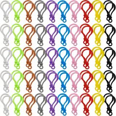 PRICES MAY VARY. Package include: 300PCS plastic lobster claw clasps. 10colors in total, 30pcs for each color. Multicolor lobster clasp hook colors can meet your various craft needs. Material: the keychain snap hooks are made of hard plastic with a smooth surface that is hard and durable, not easy to break, and corrosion-resistant. Size：1.77 x 0.87 inches. The snap clips are easy to open and attach to a variety of fixing points quickly. Colorful appearance makes your handmade or hanging ornament Plastic Lanyard, Backpack Clips, Keychain Hook, Cute Lanyards, Keychain Clip, Backpack Keychains, Jewelry Clasps, Plastic Hooks, Snap Clips