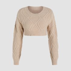 Beige Solid Texture Crop Sweater From Cider. Brand New. Small. Cozy Beige Cropped Sweater With Textured Knit, Beige Fitted Knit Cropped Sweater, Fall Beige V-neck Cropped Sweater, Beige Textured Knit Crew Neck Cropped Sweater, Beige Textured Knit Cropped Sweater, Floral Print Sweater, Brown Crewneck, Novelty Sweater, Pink Heart Pattern