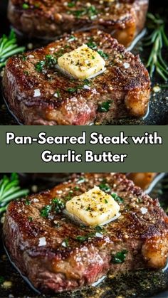 pan - seared steak with garlic butter