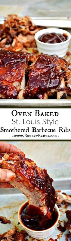 oven baked barbecue ribs with bbq sauce