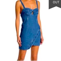 Brand New With Tags- Button Missing For Strap Left Side- Easy Fix Blue Denim Button Mini Dress, Blue Denim Mini Dress With Buttons, Blue Denim Mini Dress With Button Closure, Kylie Dresses, Kylie Dress, Kendall Kylie, Kendall + Kylie, Denim Dress, Casual Dresses