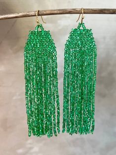 Green Beaded Earrings Bright Shining Earrings Fringe Seed Bead Earrings Long Beaded Earrings Elegant Beaded Earrings Gift for Her - Etsy Ukraine Green Beaded Fringe Earrings For Party, Green Beaded Fringe Jewelry For Party, Green Beaded Earrings With Dangling Beads For Celebrations, Green Beaded Dangling Earrings For Celebration, Green Dangling Beads Earrings For Celebration, Green Beaded Dangling Earrings For Party, Green Beaded Dangle Earrings For Celebration, Green Beaded Fringe Earrings For Gift, Green Beaded Earrings For Celebration