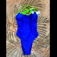 Forever 21 Womens Size L Swimsuit Trendy Blue One-piece Swimwear, Casual Blue Lined Swimwear, Trendy Blue Bodysuit For Beach, Trendy Blue Stretch Swimwear, Trendy Blue Swimwear, Trendy Blue Bodysuit For Swimming, Forever 21 Spring Beach Bodysuit, Spring Beach Bodysuit By Forever 21, Trendy Fitted Blue Swimwear