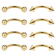 PRICES MAY VARY. There have different color available, please choose suitable one for you. Product Materials: 316L Surgical Steel Gauge: 16G (1.2mm); Ball/Spike Diameter: 3mm;Wearable Bar Length: 8mm Color: Gold Package Includes: 4prs(8pcs) per pack , each style two pairs, come with one bag. Description:Material is constructed of high quality Surgical grade Stainless Steel.Due to the camera and the computer screen showing,the color will be a little different.Please kindly understand. Eyebrow Piercing Jewelry, Eyebrow Ring, Eyebrow Piercing, Body Jewelry Piercing, Helix Earrings, Lip Ring, Computer Screen, Tragus, Ring For Women