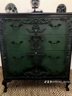 Goth Bedroom, Black Drawers